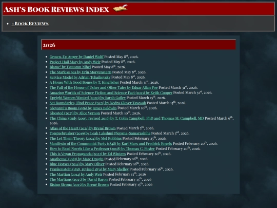 ReadingWriting/BookReviewsIndex screenshot