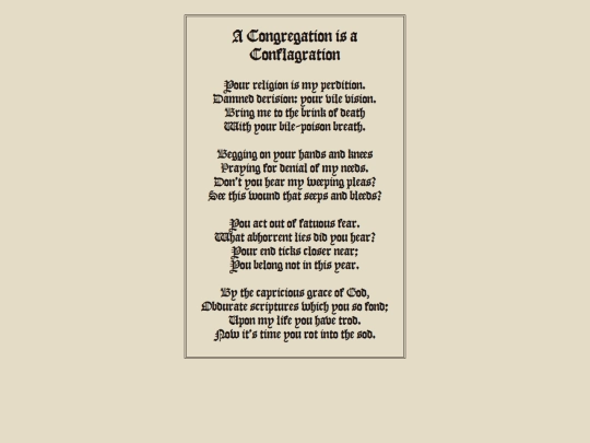 ReadingWriting/Poems/CongregationConflagration screenshot