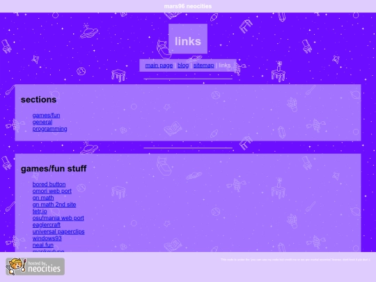 links screenshot