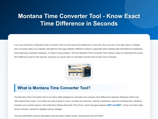 Montana-time-converter-tool-know-exact-time-difference-in-seconds screenshot