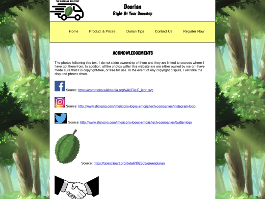 acknowledgements screenshot