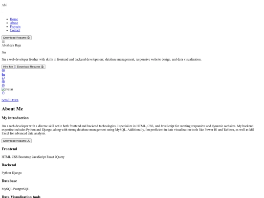 Abi portfolio super screenshot