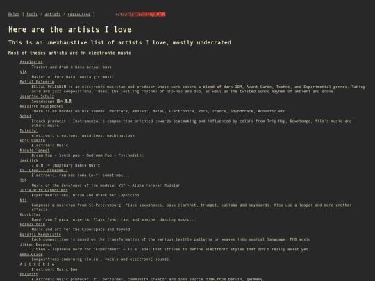 artists screenshot