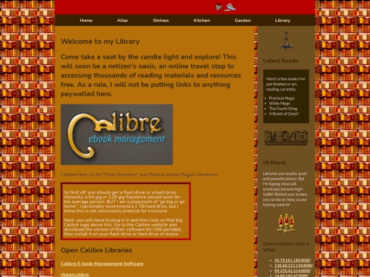library screenshot