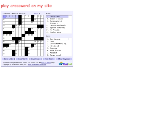 crossword screenshot