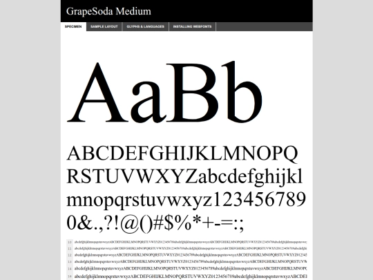 fonts/grapesoda-demo screenshot