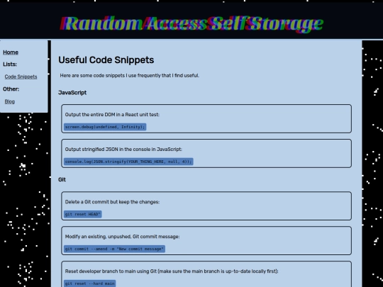 Code Snippets screenshot