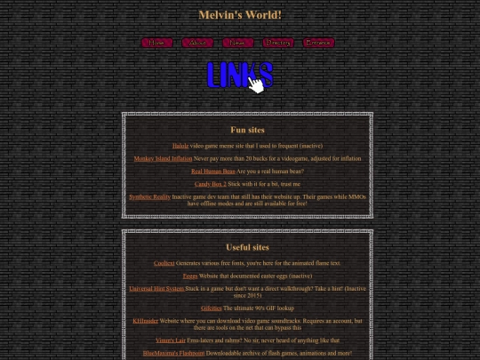 links screenshot