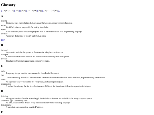 exam1/glossary screenshot