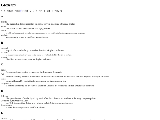 week5/glossary screenshot