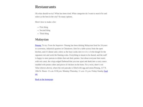 restaurants screenshot