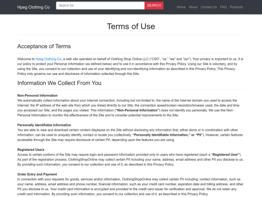 terms screenshot