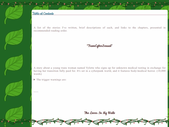 Stories/TableofContents screenshot