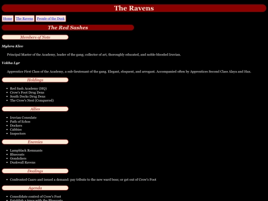 RavensPages/sashes screenshot
