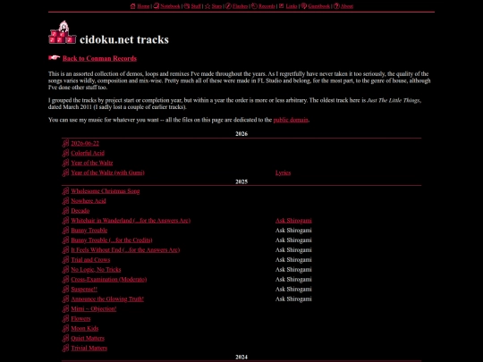 music/cidokunet_tracks screenshot