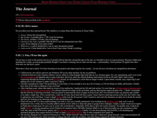 notes/journal screenshot