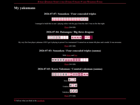 notes/yakuman screenshot