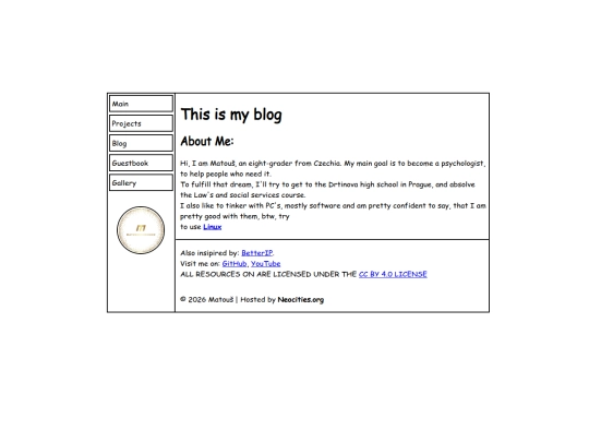Blog screenshot