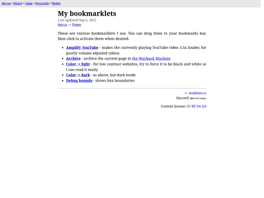 p/bookmarklets screenshot