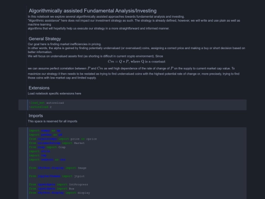 Algorithmic fundamental analysis screenshot