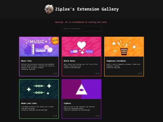 extensions screenshot