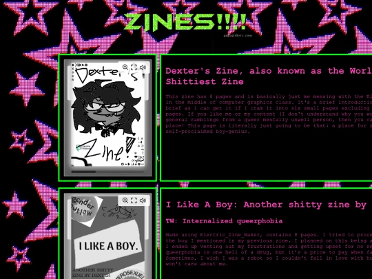 zines screenshot