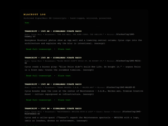 blackoutlog screenshot