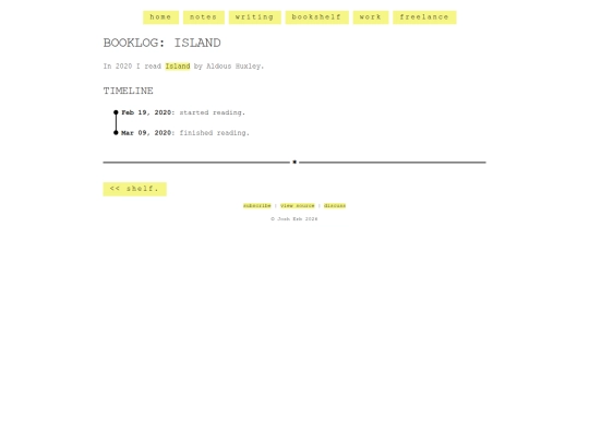 shelf/aldous-huxley/island screenshot