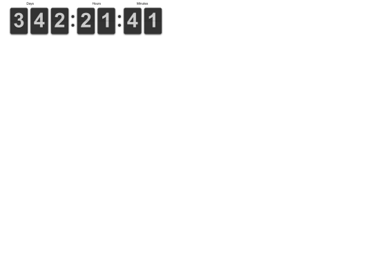 flipclock/examples/countdown-from-new-years-without-seconds screenshot
