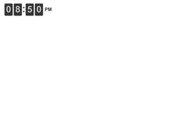 flipclock/examples/twelve-hour-clock-without-seconds screenshot