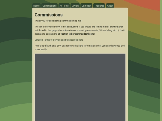 info/comms/Commissions screenshot