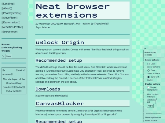 sieveplate/2023/11/browser_extension_recommendations screenshot