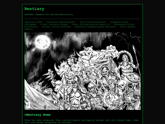 Bestiary screenshot