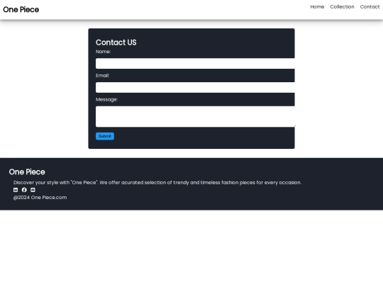 E-Commerce Website/Contact screenshot
