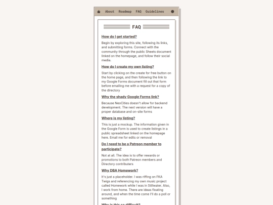 faq screenshot