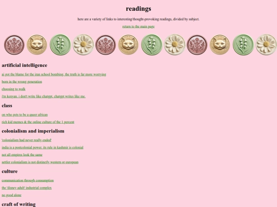 readings screenshot