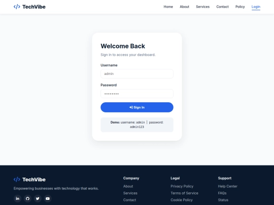 login screenshot