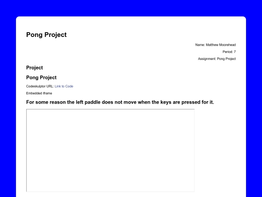 python/pongProject screenshot