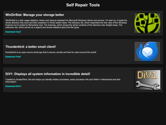 selfrepair screenshot