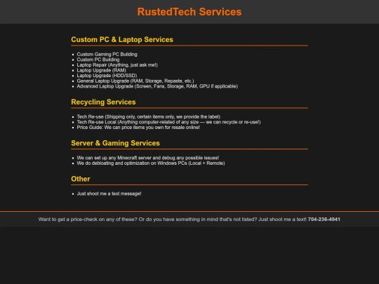 services screenshot