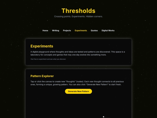 experiments screenshot
