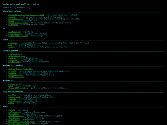links screenshot