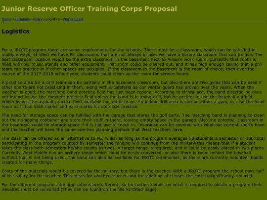 LogisticsJROTC screenshot