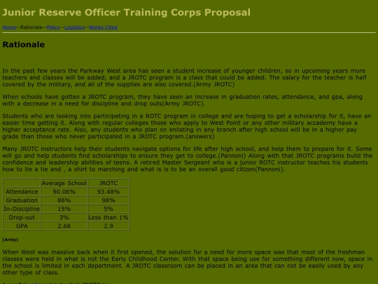 RationaleJROTC screenshot