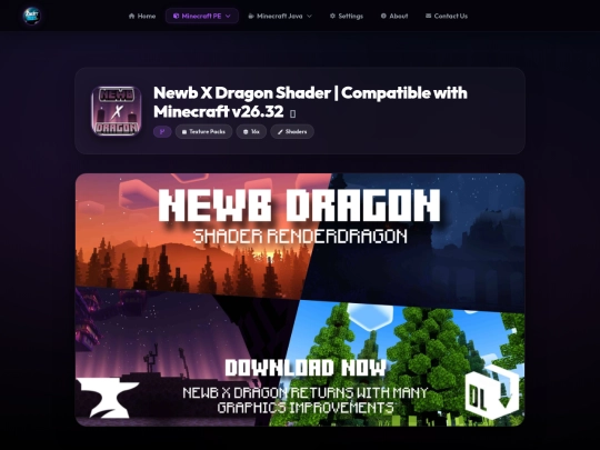 minecraft-pe/shaders/newb-x-dragon-shader screenshot