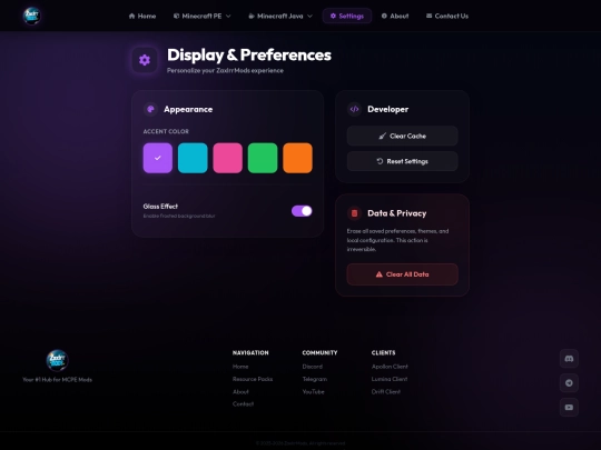 settings screenshot