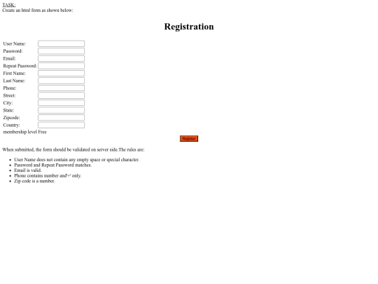 Registration screenshot