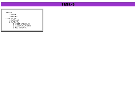 task 8/number ordered list work 1 screenshot