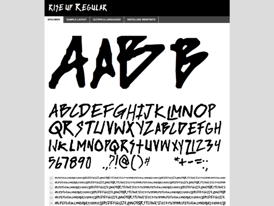 fonts/riseupwebfont/riseup-ngxj-demo screenshot