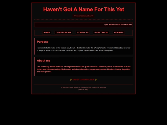 personal website screenshot